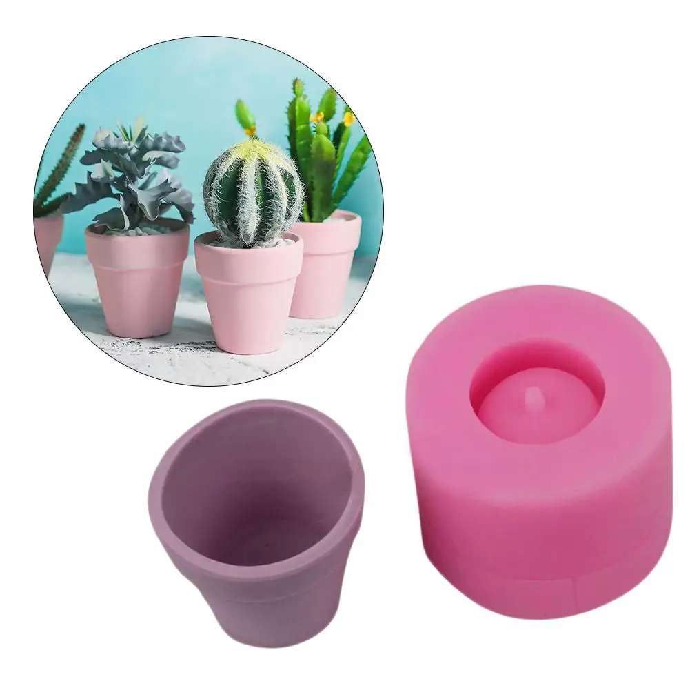 

3D Barrel Flower Succulent Plant Flower Pot Silicone Mold Gypsum Cement Fleshy Flower Bonsai DIY Clay Resin Craft Mold