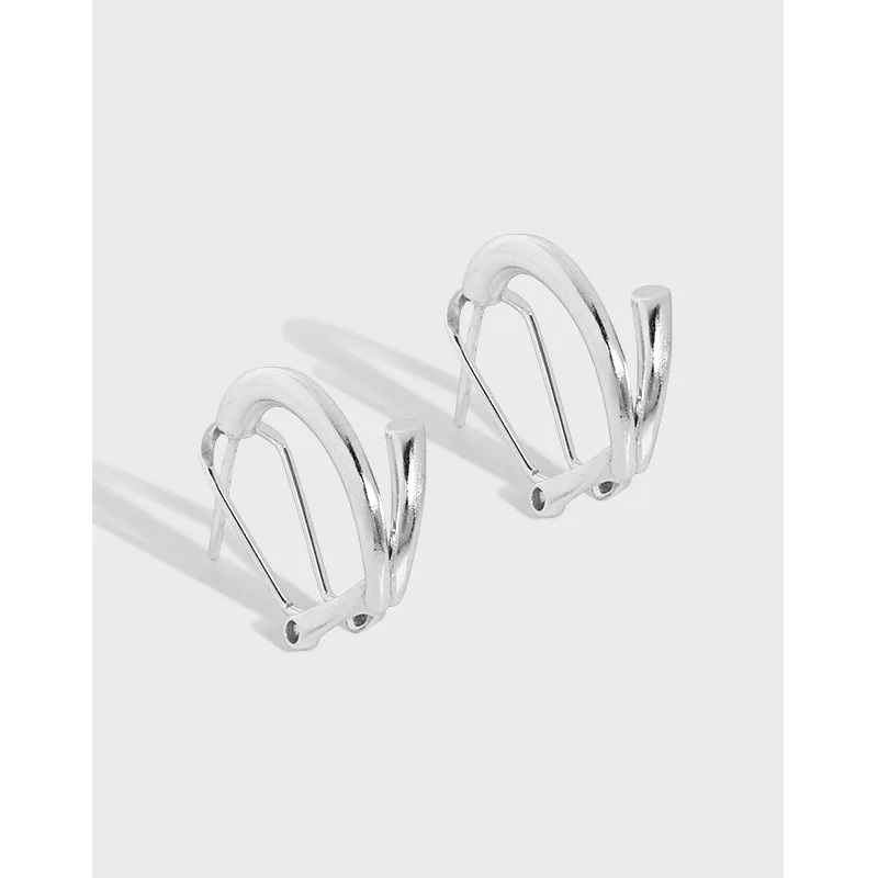 

High Quality Sterling Silver Irregular Geometric Earrings Simple 18K Gold Plated S925 Sterling Silver Stud Earrings For Women