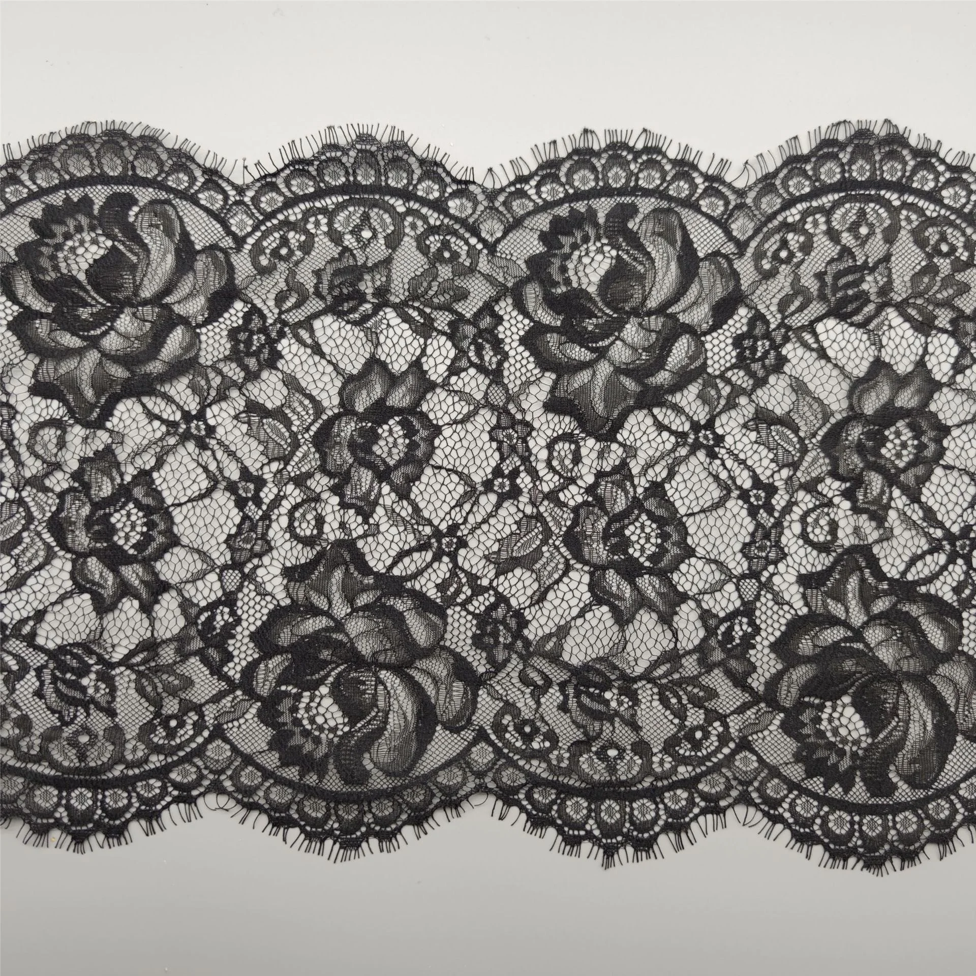 

New arrival floral chantilly lace trim of high quality for lingerie, Accept customized color