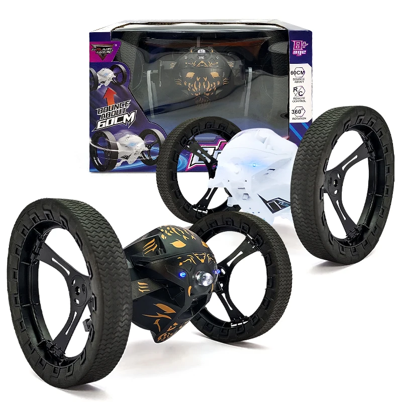 

Qilong Bounce Car Toys Jump High Strong Power Vehicle Cool 360 Degree Rotation Two-Wheel Driving Game Bounce Car For Kids Gifts