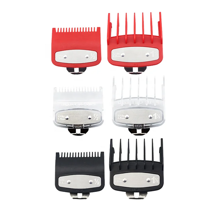 

Hair Clipper Guide Comb 2 Pcs Set Attachment Comb Hair Cutting Machine Two Pcs Clipper Guard Hair Trimmer Comb, Red,black,gold,transparent clear