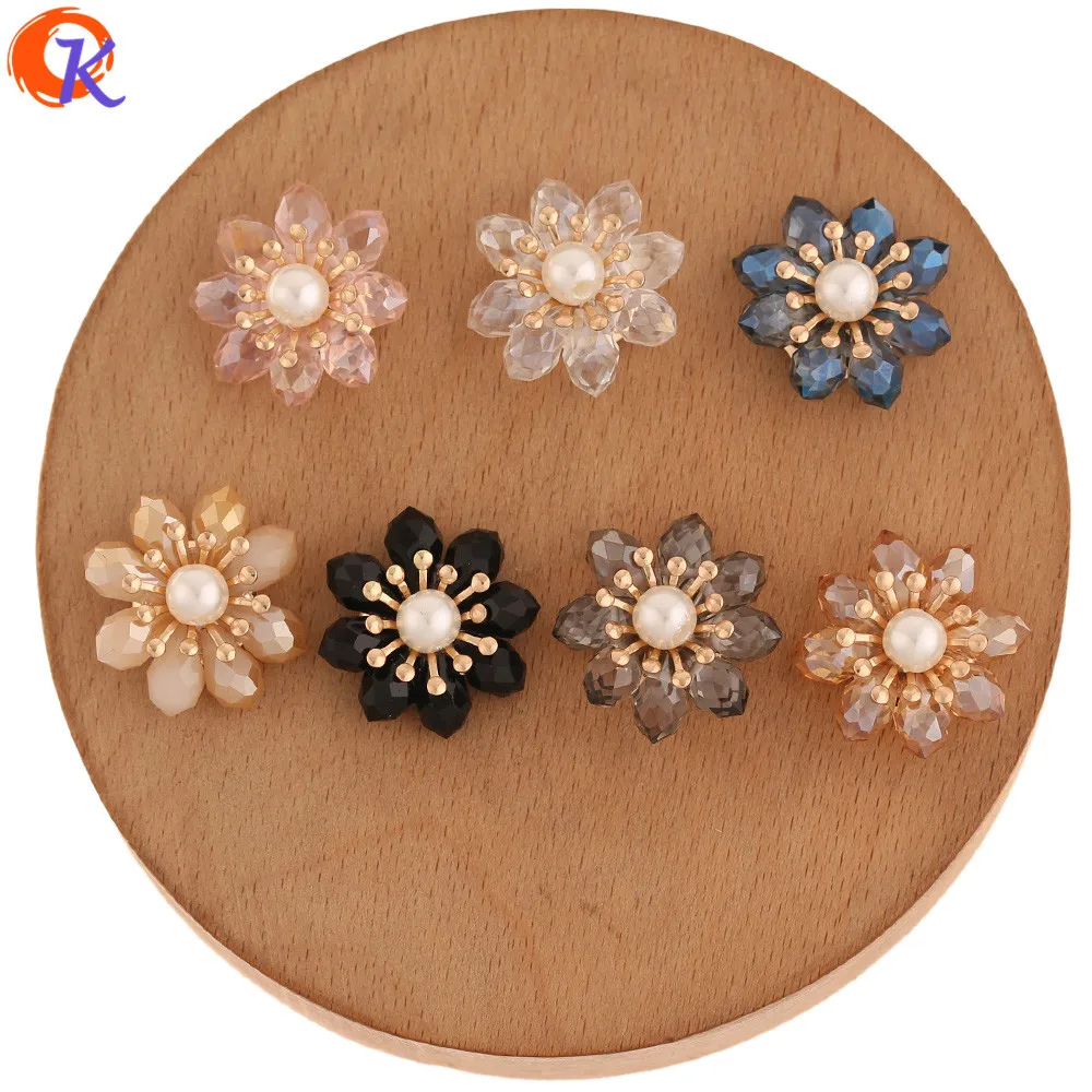 

Jewelry Accessories Cordial Design 20Pcs 21*21MM Jewelry Accessories Hand Made Crystal Flower Shape DIY Making Earring Finding