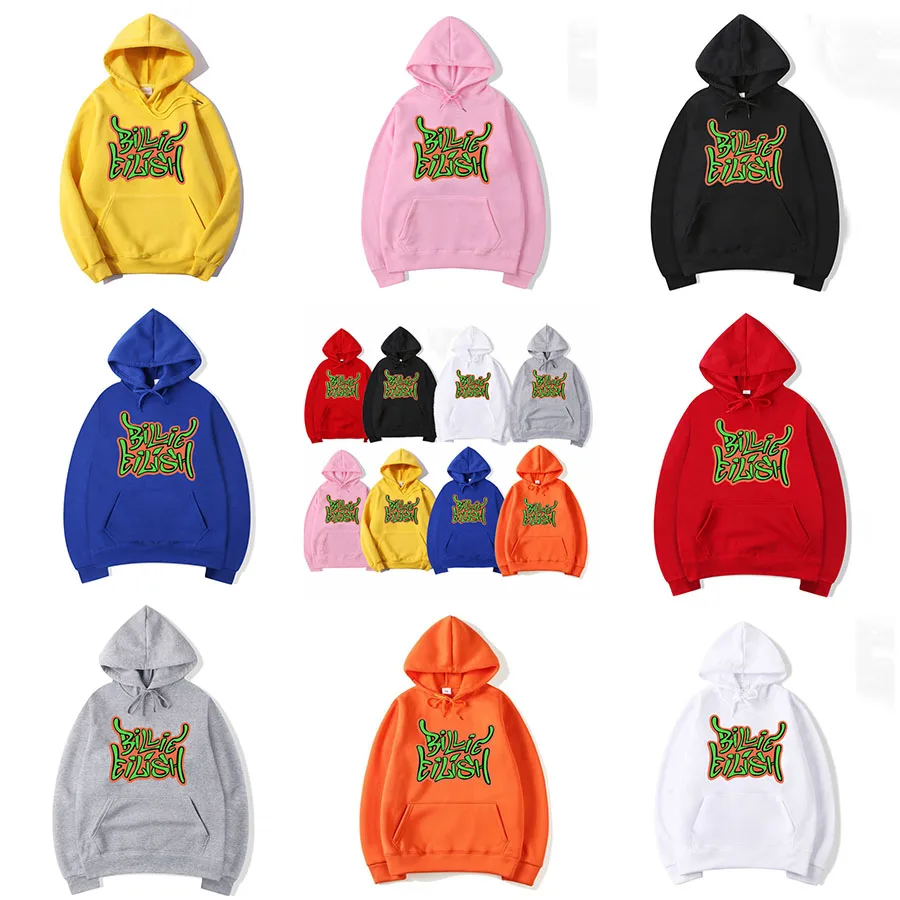 

Rapper Billie Eilish print casual hooded men's and women's sweater hoodie, Colourful