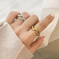 

Gold Silver Color Multi Link Irregular Rings Chunky Chain Geometric Rings for Women Minimalist Rings 2019 Trendy Jewelry