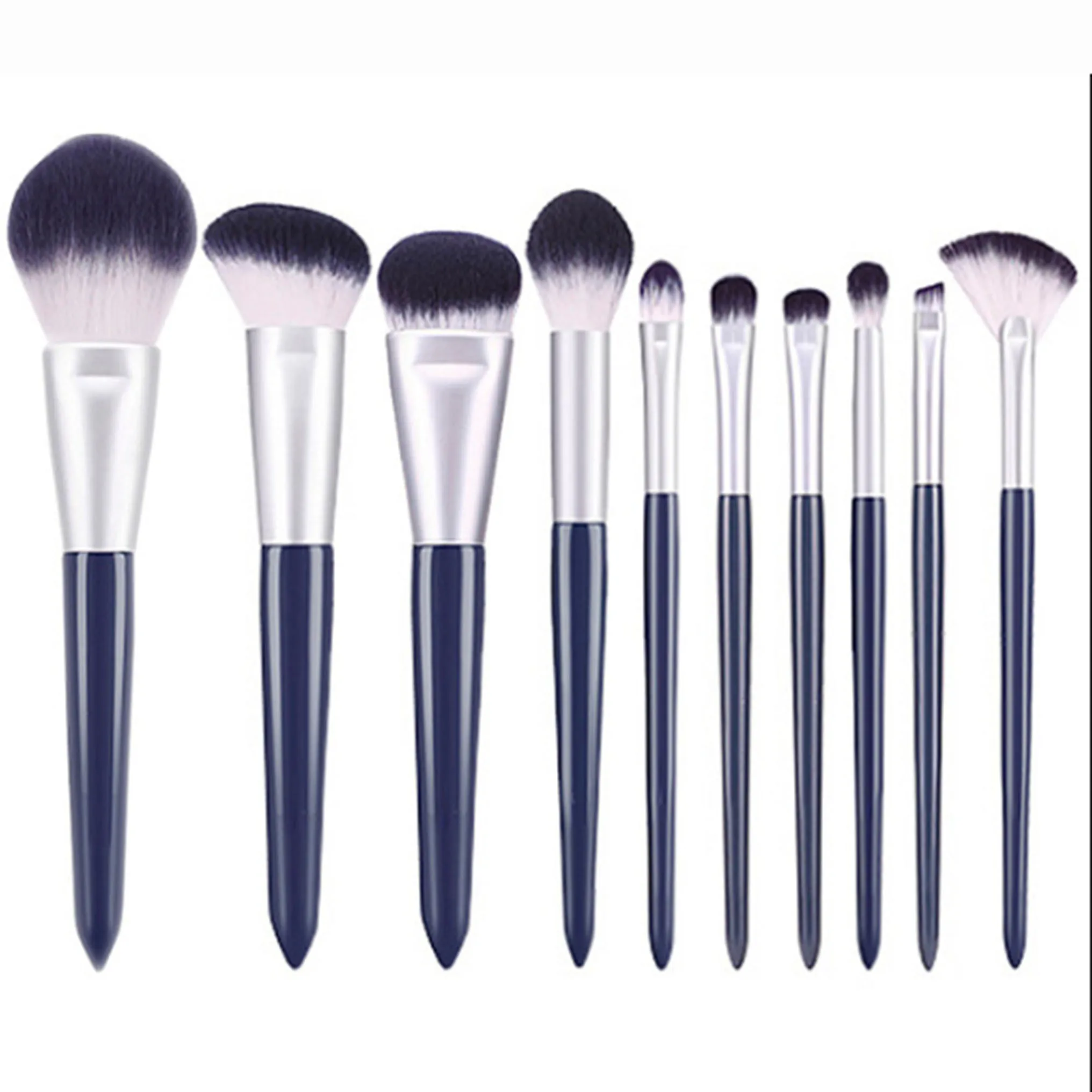 

9/10pcs rebrand wood handle synthetic makeup brush set with dense hair kit maguiagem brushes pinceaux de maquillage fabricant