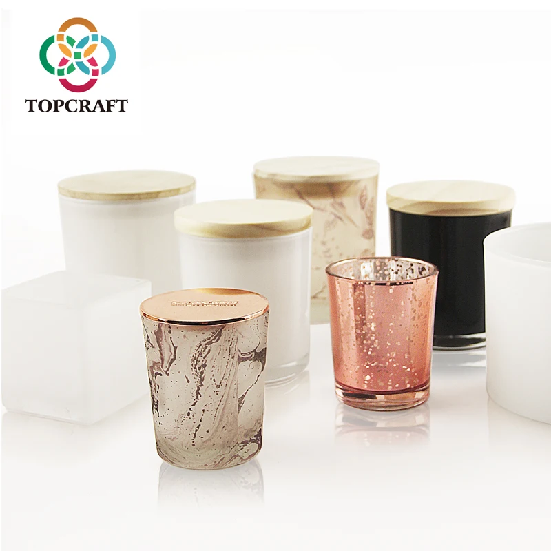 Wholesale Different Size And Shape Colored Candle Jars Glass With