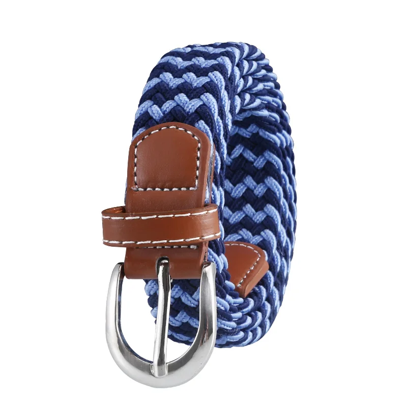 批发定制高品质男士编织腰带针扣弹力伸缩皮带牛仔裤时尚配饰腰带
