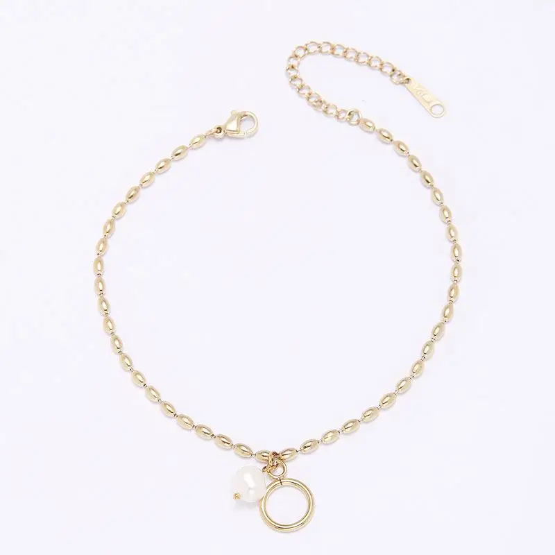 

Newest Stainless Steel Bead Adjustable Bracelet,Beads Charm Women's Beaded Bracelets With Pearl, Gold color