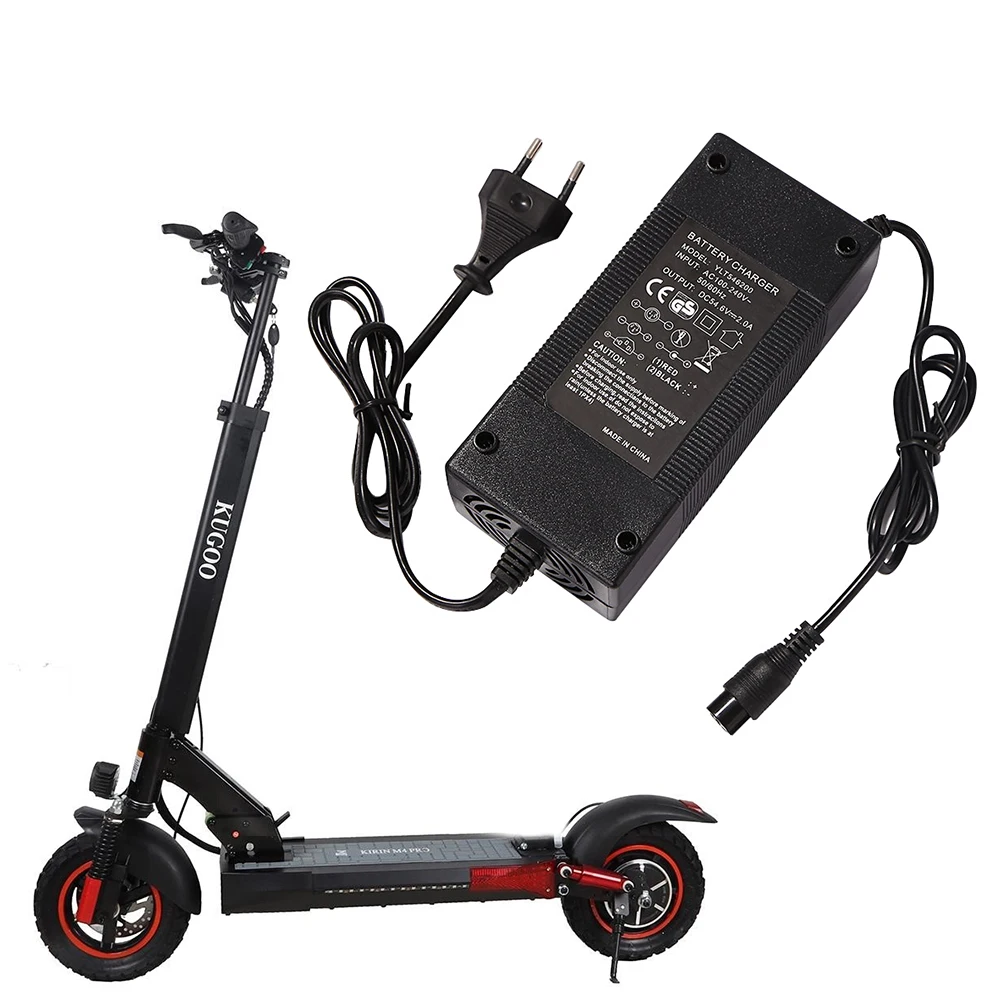 

10 inch Electric Scooter DC 54.6V 2A Lithium Li-ion Battery Charger for Kugoo M4 Fast Charging Power Supply Adapters, Black
