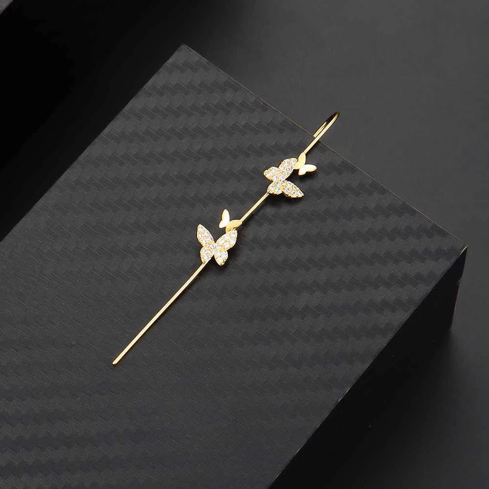 

Ear Cuffs Crawler Hook Earrings Simple Crystal Gold Hypoallergenic Piercing Ear Wrap Climbers Earrings for women