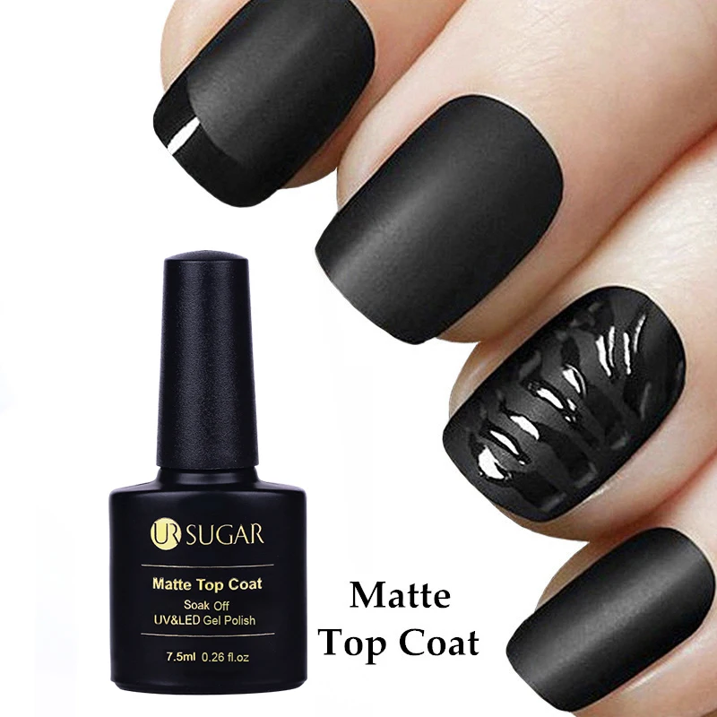 

UR SUGAR Wholesale Low MOQ 7.5ML Multi-use Matt Top Coat Gel Polish UV Gel for Nail Salon, Clear