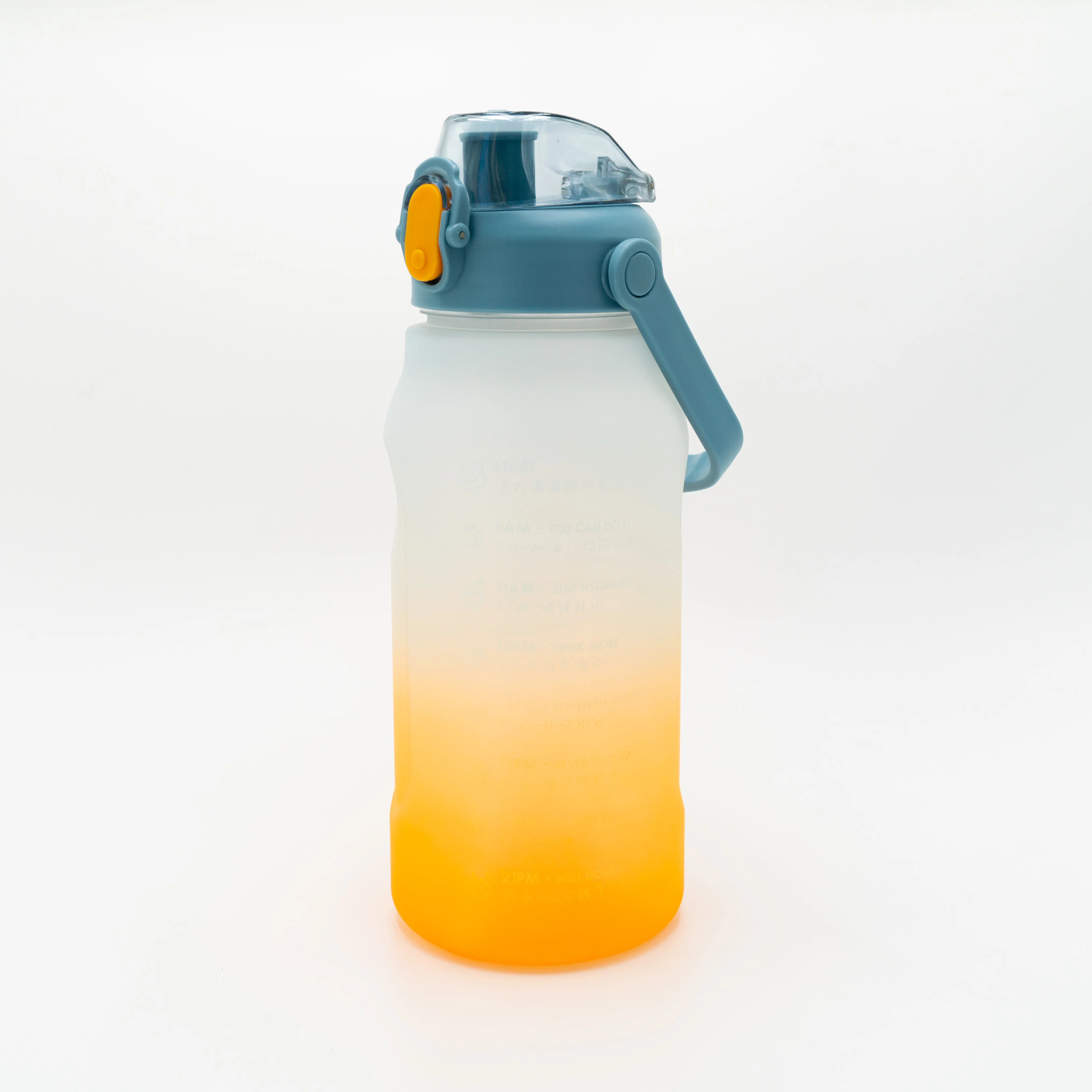 

straw Sports cup High level outdoor fitness cup Color kettle frosted gradient motivational water bottle, Gradient color