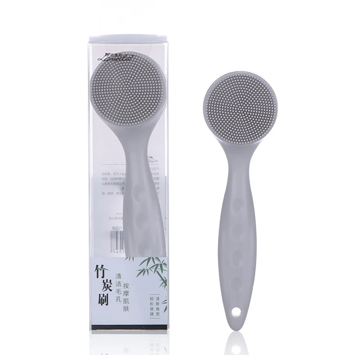 

Lameila Hot sale beauty device daily facial care cleansing bamboo charcoal silicone facial massager cleaning brush C0367, Gray or customized