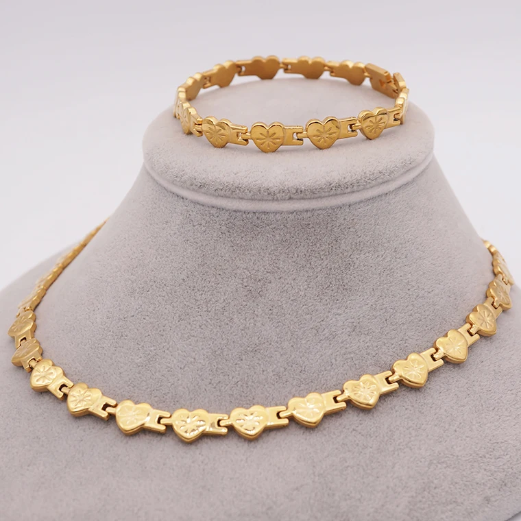 

Gold Custom Accessories 316L Stainless Steel Heart Snow Jewelry Sets