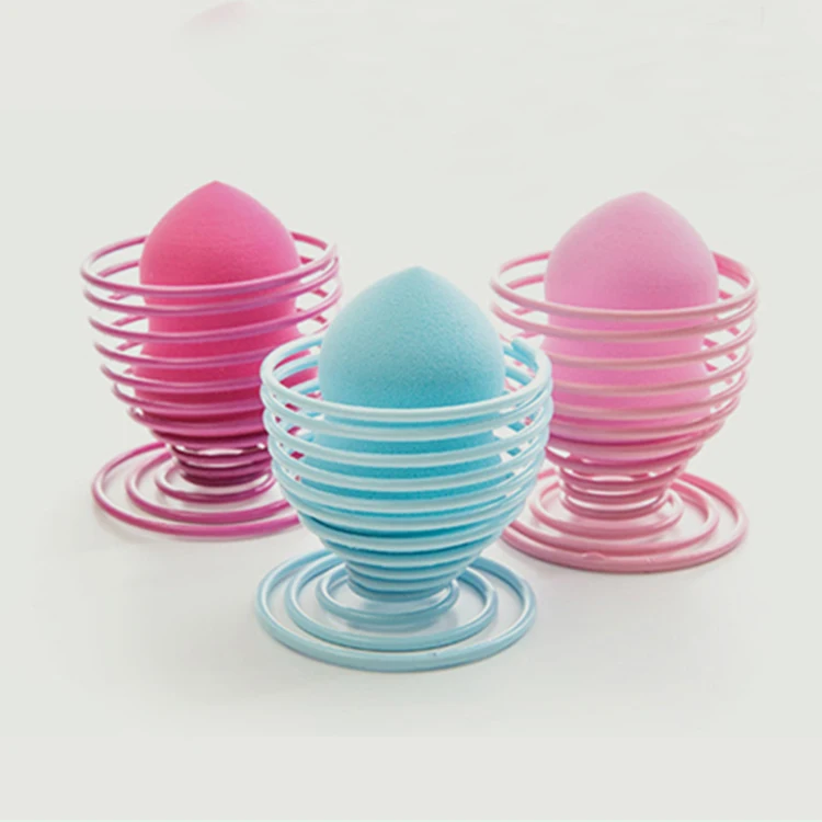 1pcs MOQ Logo custom Wholesale Beauty Makeup Tools Cosmetic Puff Latex Free  Make Up Sponge blender With Metal Holder