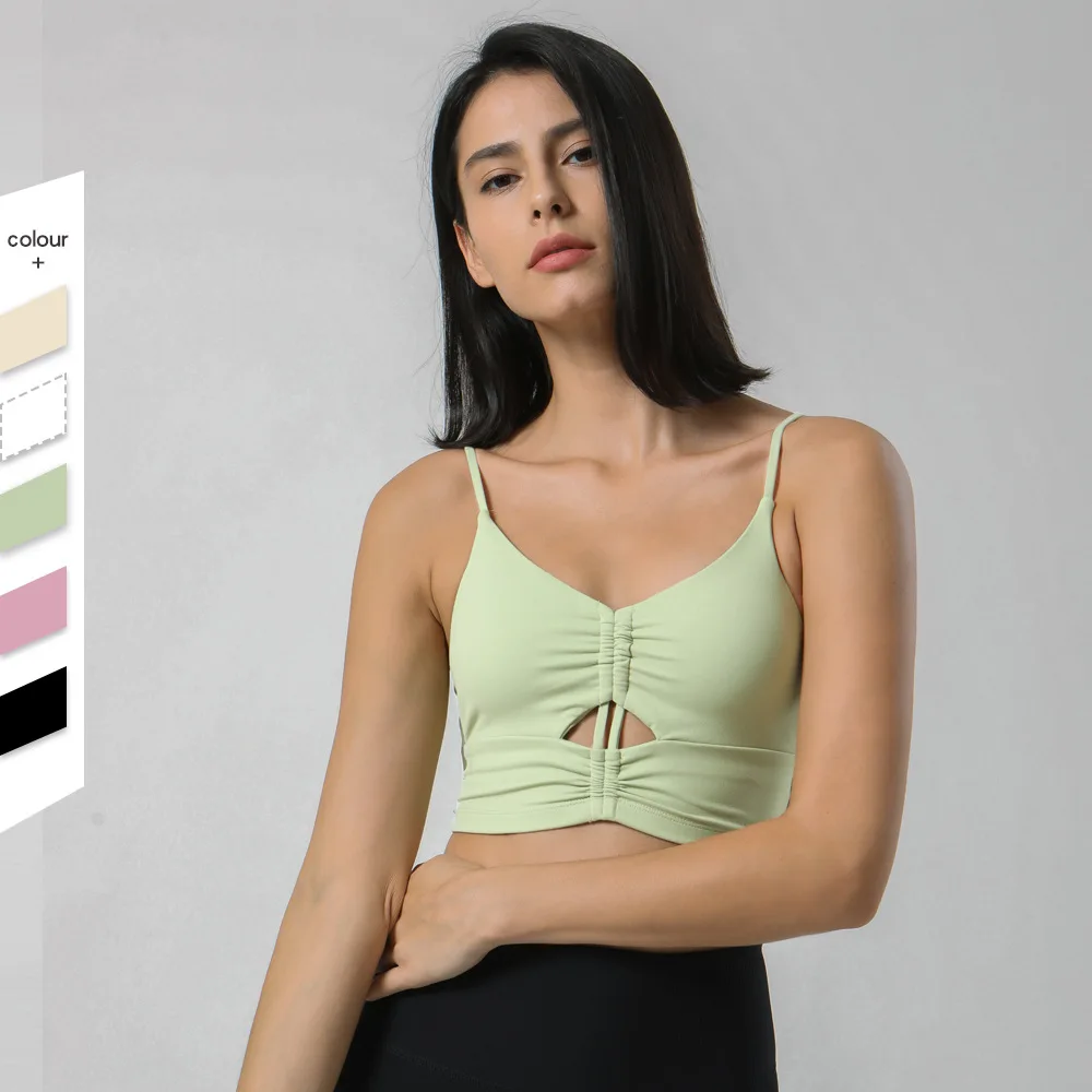 

Womens Padded Sports Bras Longline Medium Support Yoga Bra Workout Running Fitness Tank Top, Customied