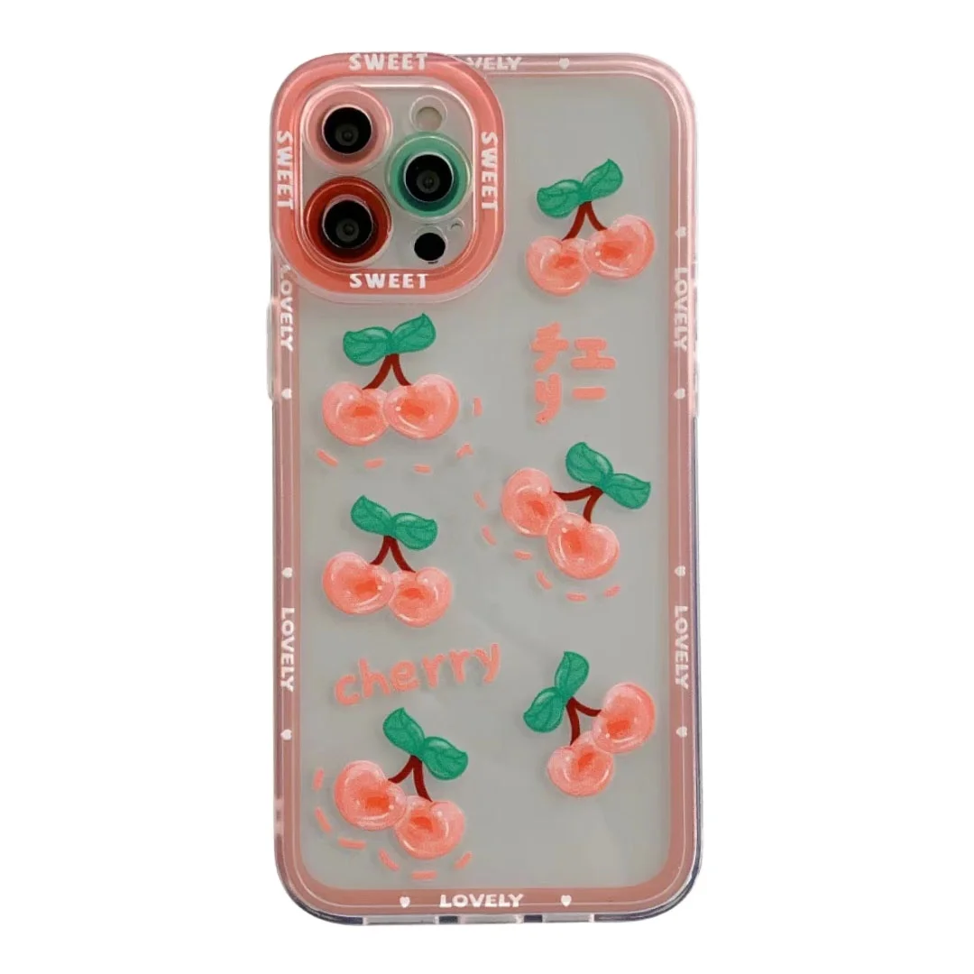 

Lovely 3d fruit cherry mobile phone case for iphone 13, Orange color
