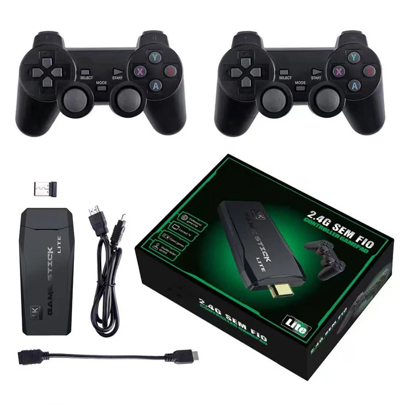 

Factory hot sale M8 Video Game Console 64G 2.4G Double Wireless Stick 4K 10000+ Games Retro Game Controller