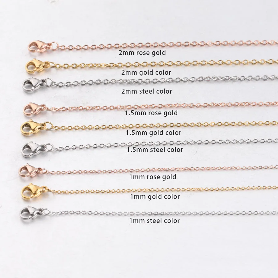 

Hypoallergenic tiny Stainless Steel Bulk Jewelry 2.0mm Gold O DIY necklace Chain Jewellery