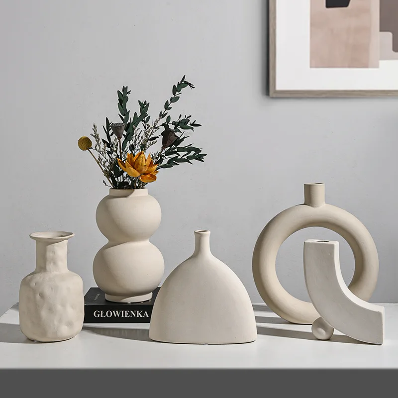 

2023 Wholesale Nordic Ins Minimalist Flower Vase Morden Ceramic Vase For Home Decor