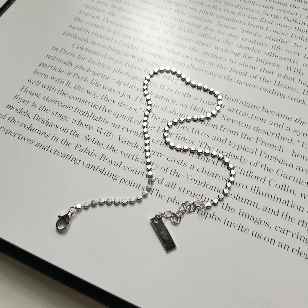 

New Simple Wild S925 Sterling Silver Jewelry Handmade Flat Beads Silver Anklet