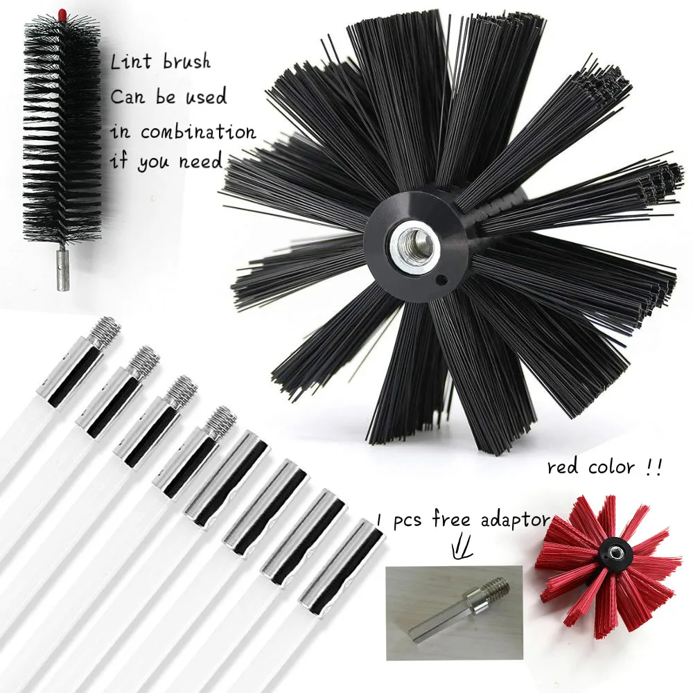 12 Feet Duct Lint Brush Cleaner Rotary System Dryer Vent Cleaning Kit