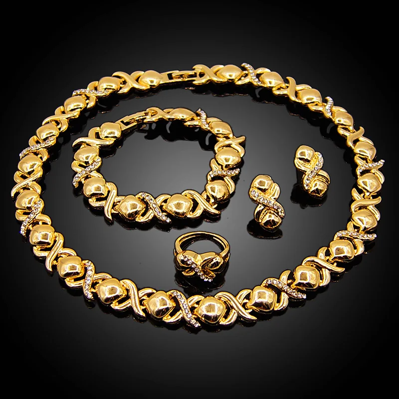 Latest Design 18k Gold Plated Wholesale Artificial Jewellery Set I Love
