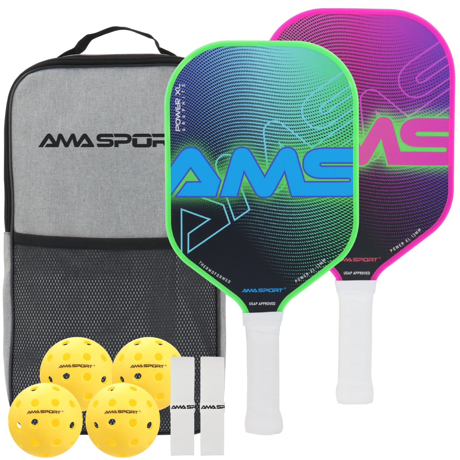 AMA Factory Professional Customize Lightweight Big Sweet Spot Fiberglass USAPA Pickleball Paddle Set