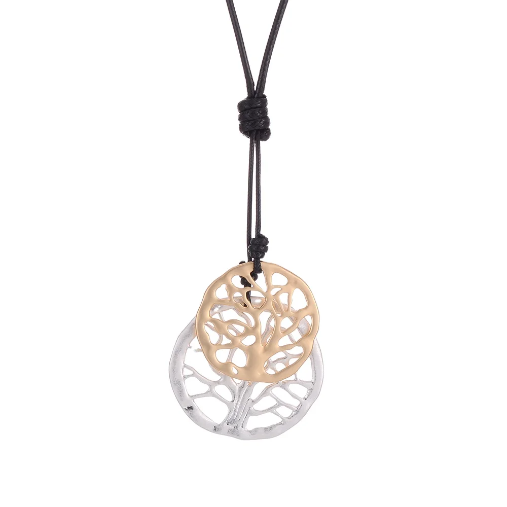 

Amazon hot selling life tree necklace long sweater necklace fashion ladies wholesale round jewelry necklace