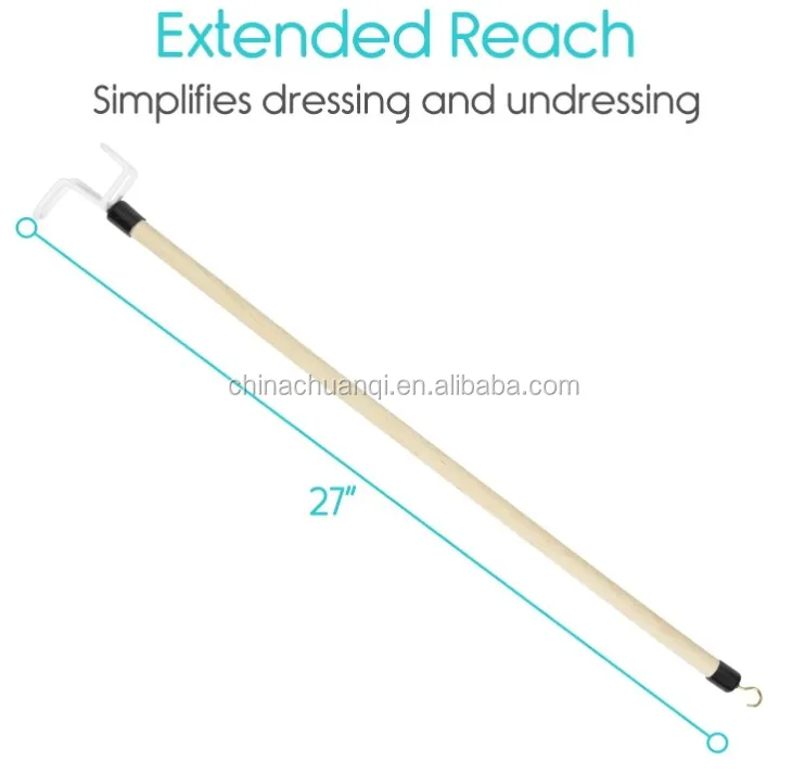 Dressing Stick With Zipper Puller For Independent Living Aid Mobility