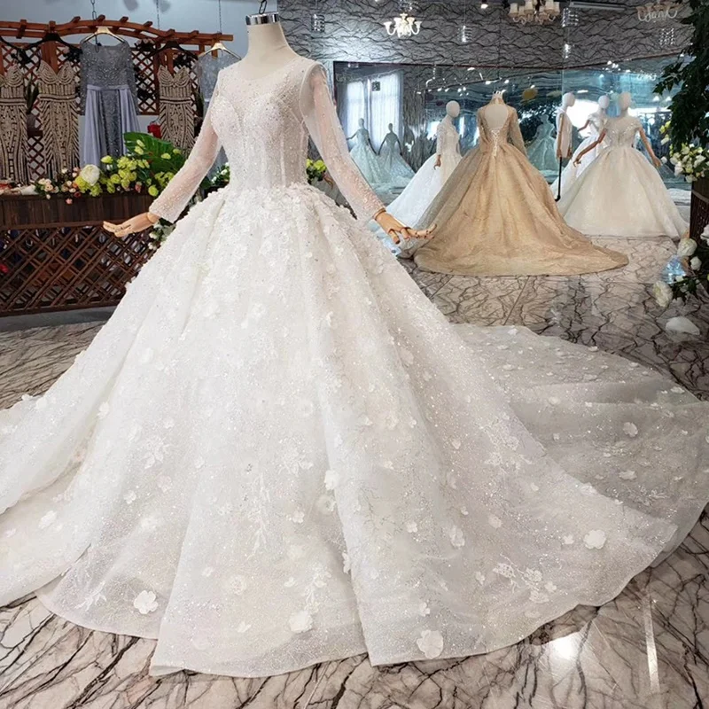 

Jancember HTL231 Real see through crystal beaded big long train wedding dresses
