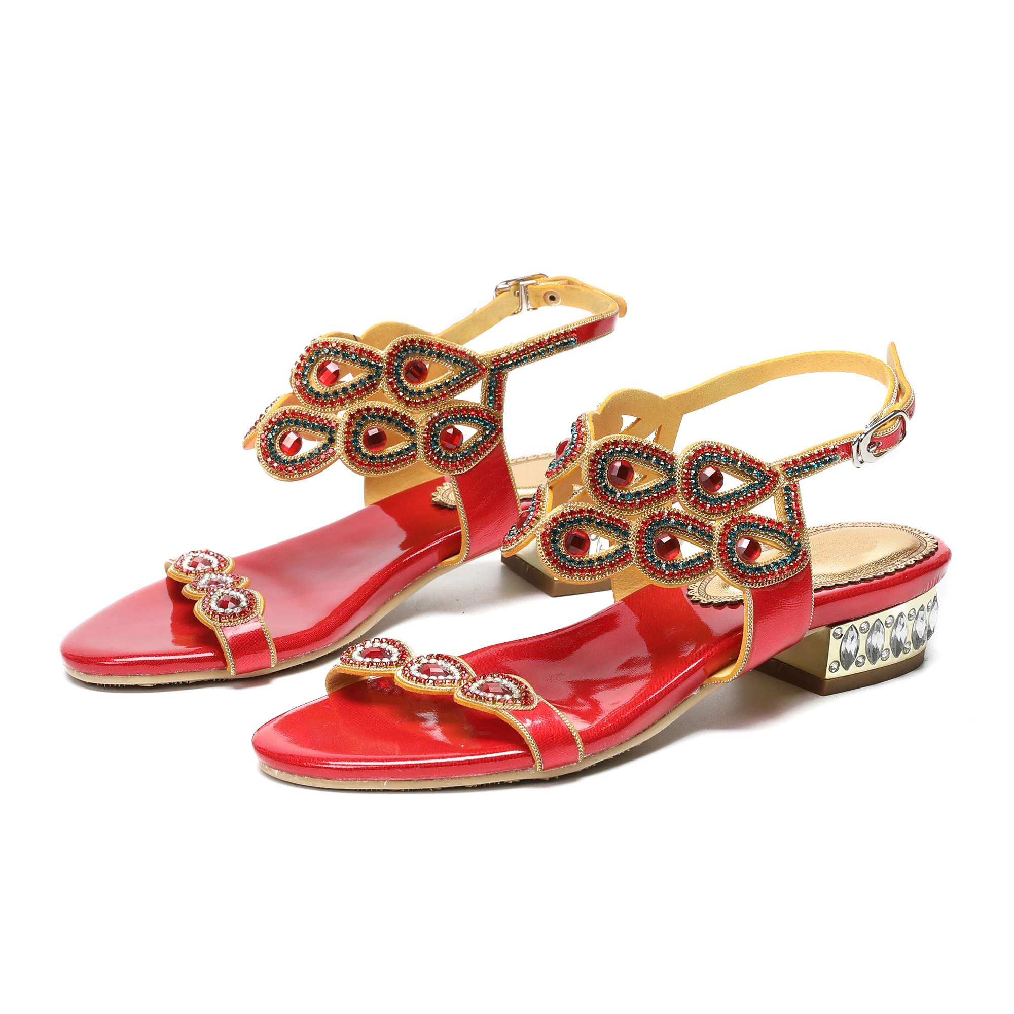 

Peacock Italian Summer Sandals Women Ladies Footwear Flat Sandals for Women