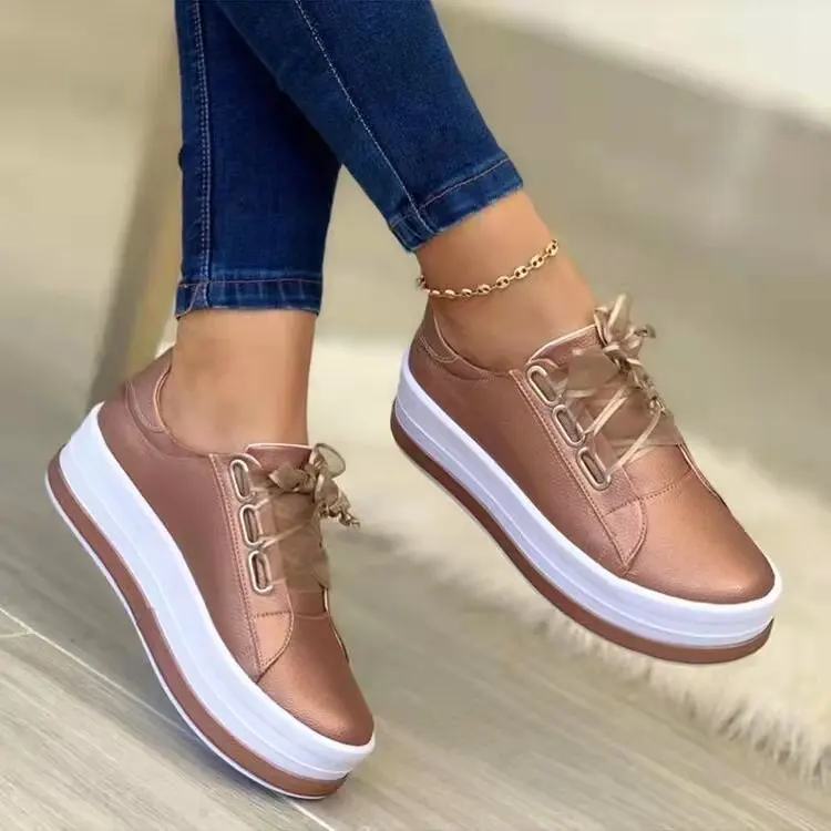 

2022 women new autumn winter comfort warm casual sneakers low cut shoes outdoor fashion wear round sneakers chic fancy trendy, Picture color