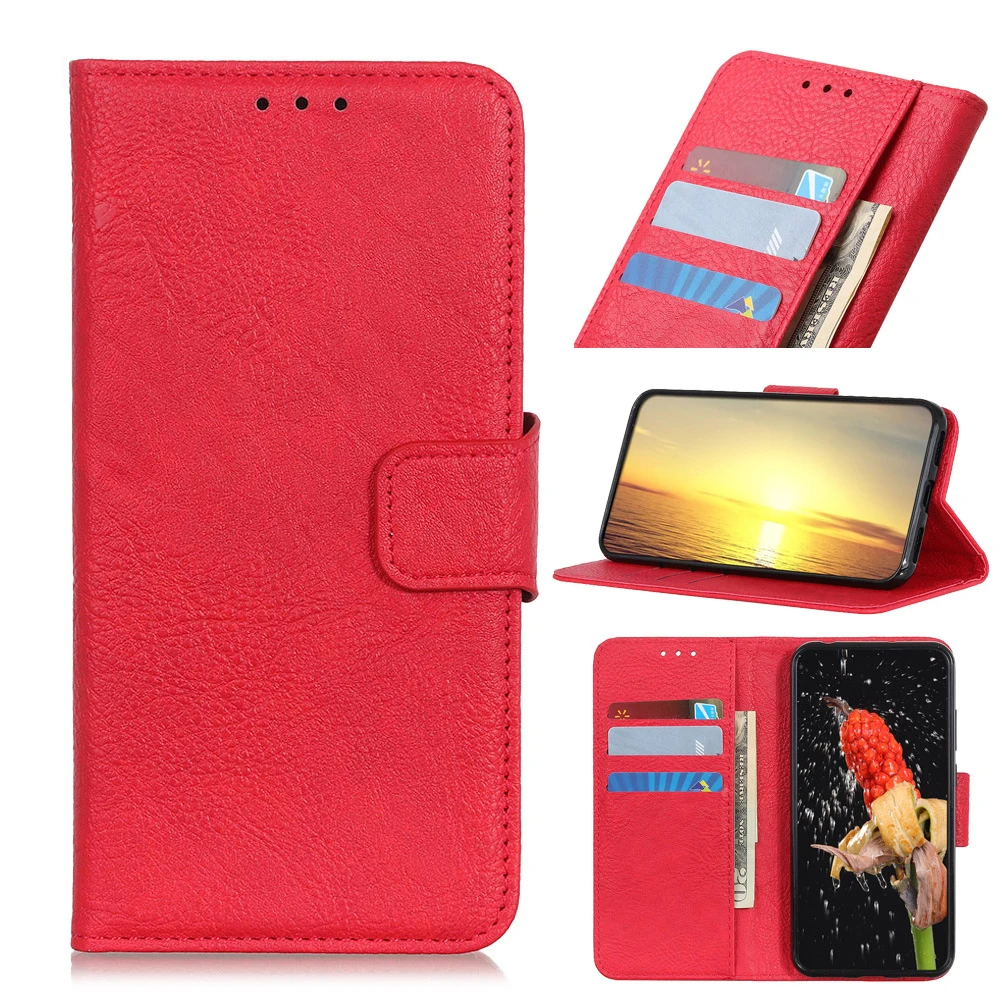 

Litchi grain PU Leather Flip Wallet Case For Motorola MOTO EDGE 20 LITE 2021 With Stand Card Slots, As pictures