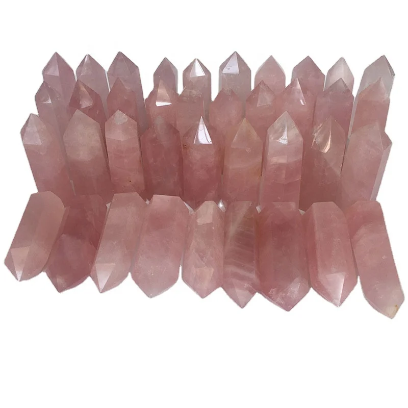 

Good Pink Crystals Tower Polished Gemstone Natural Rose Quartz Crystals Point Wand