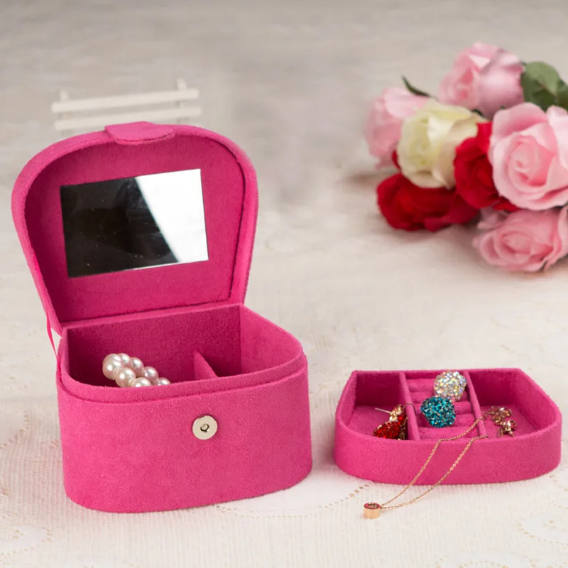 

BEAUFLY Jewelry Flannelette Box European Princess Makeup Box Soft Velvet Storage Box, Customized color