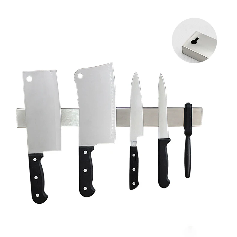 

Stainless Steel magnetic knife strips 24 inchs strength magnetic knife wall holder for mounted