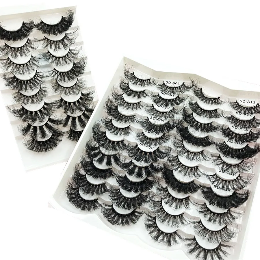 

8 pairs 20 pairs fluffy eyelashes vegan strip lashes thick messy 25mm false eyelashes vendor