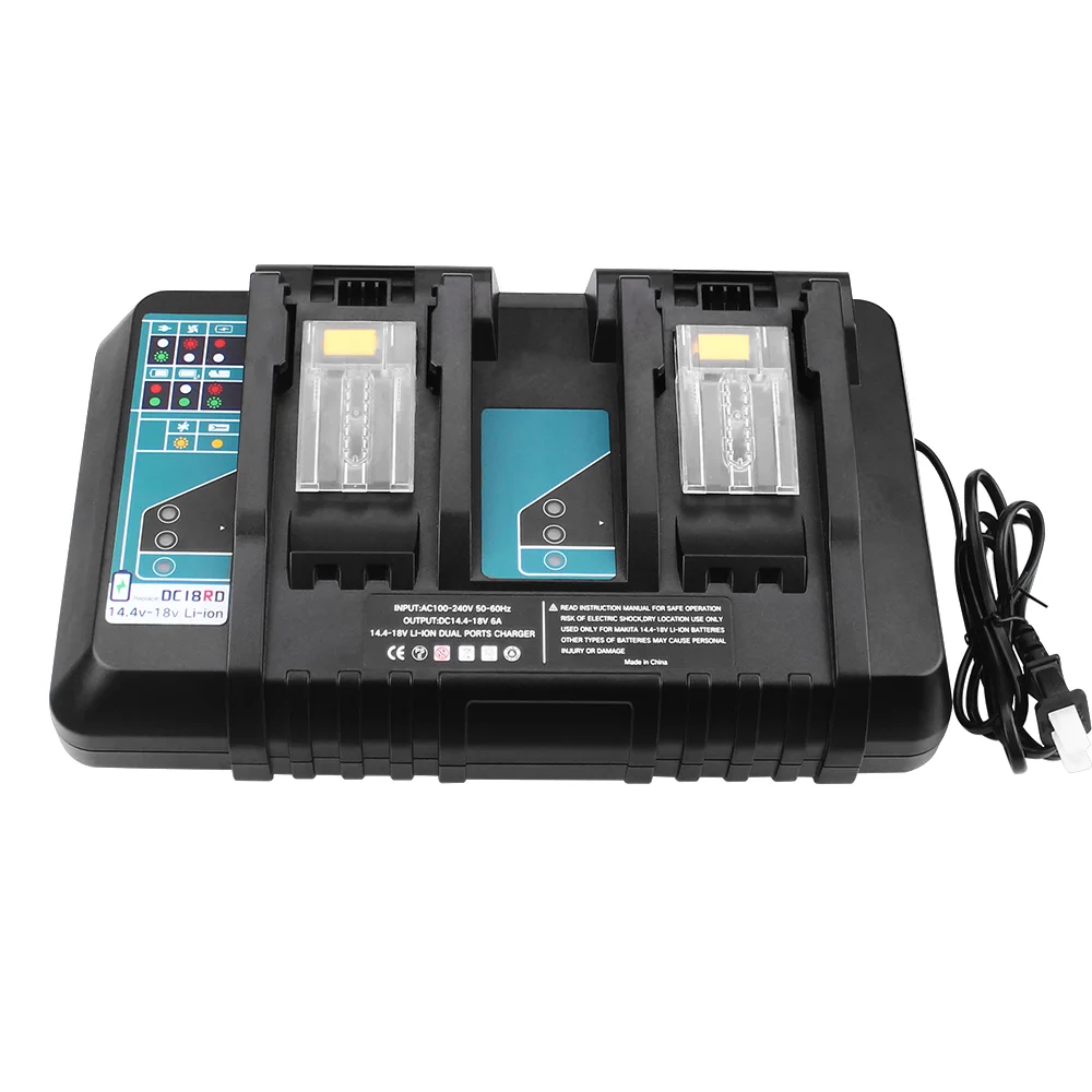 

Replacement Power Tools Lithium ion Battery Charger For Makitas 14.4V-18V Rechargeable Dual Charger DC18RD