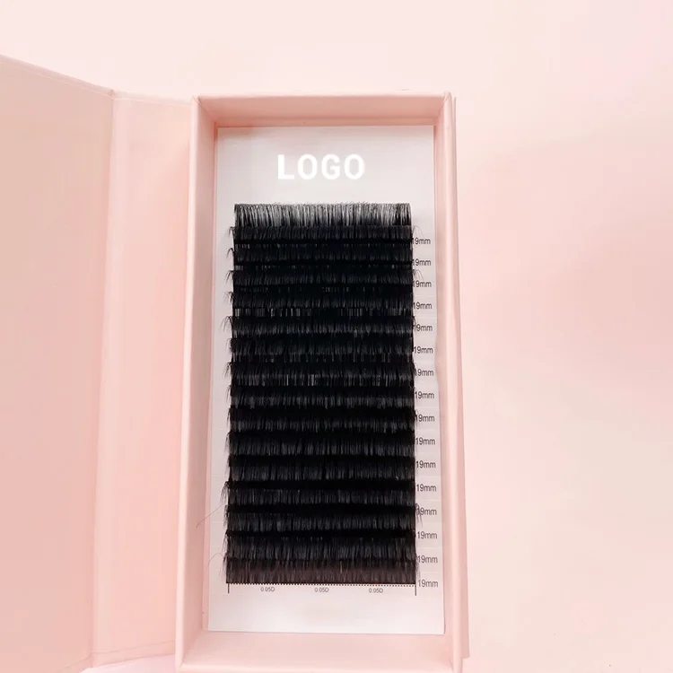 Custom Private Label Mink Vendor Magnetic Lash Box Ellipse Lashes Easy Volume Fans Lashes Self Fanning Eyelash Extensions