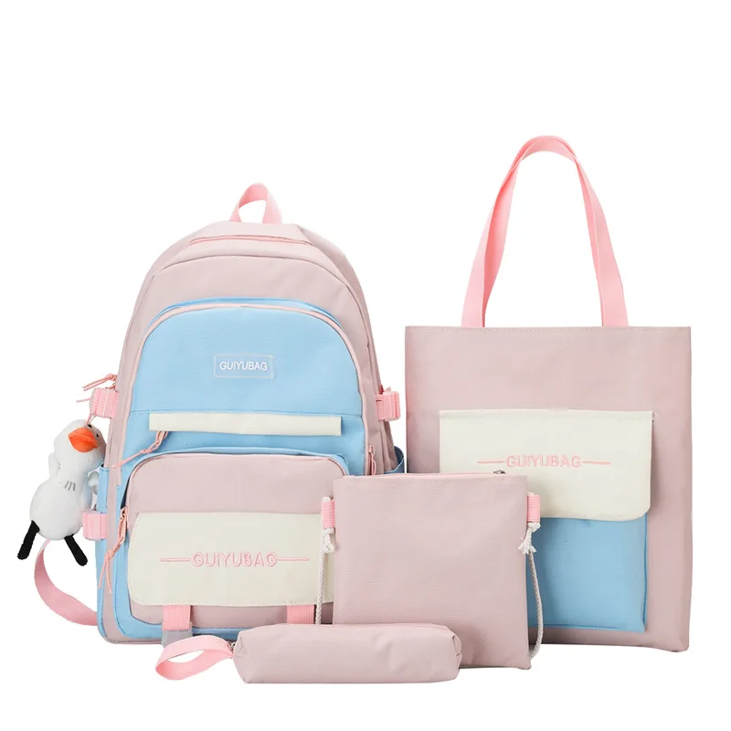 

4 in 1 school backpack set candy color school bags large capacity back pack bags for girls