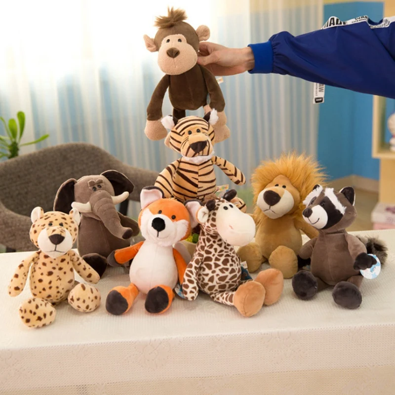 

Cheap Stuffed Jungle Animals Toys Soft Fox tiger doll Zoo Hippo Elephant Giraffe plush bedtime toys