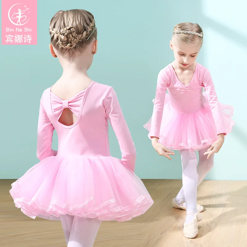 

LW-5039 One piece button in crotch tutu dress girls summer long sleeve dress for kids, As picture or customized make