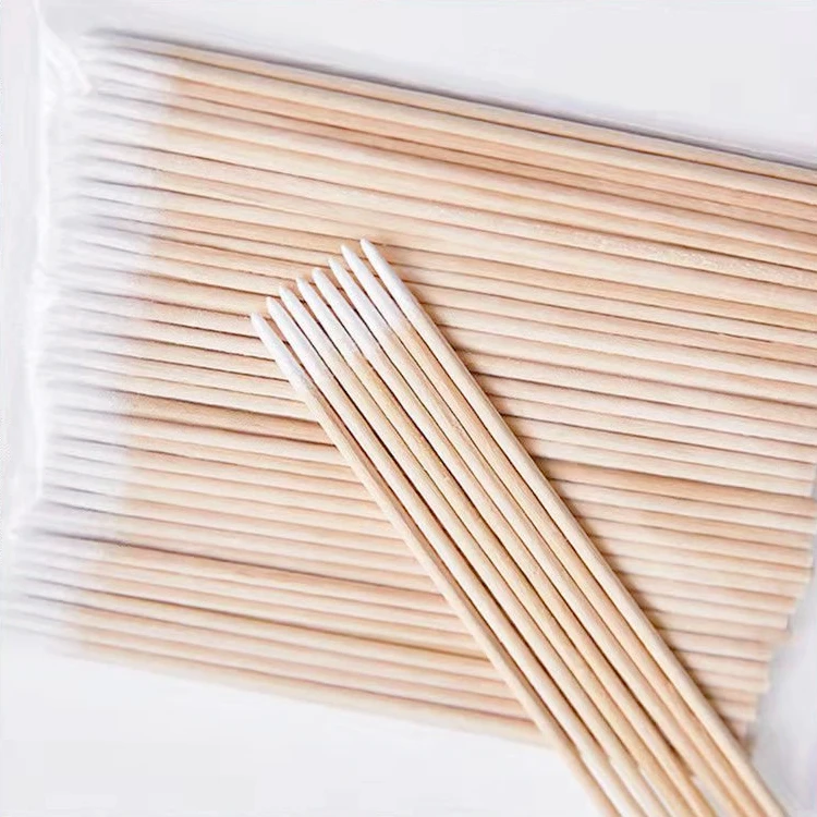 

Wholesale Custom Eco Friendly Super Fine Point Swabs Cotton Head Wooden Handle Swab Q-tips, White