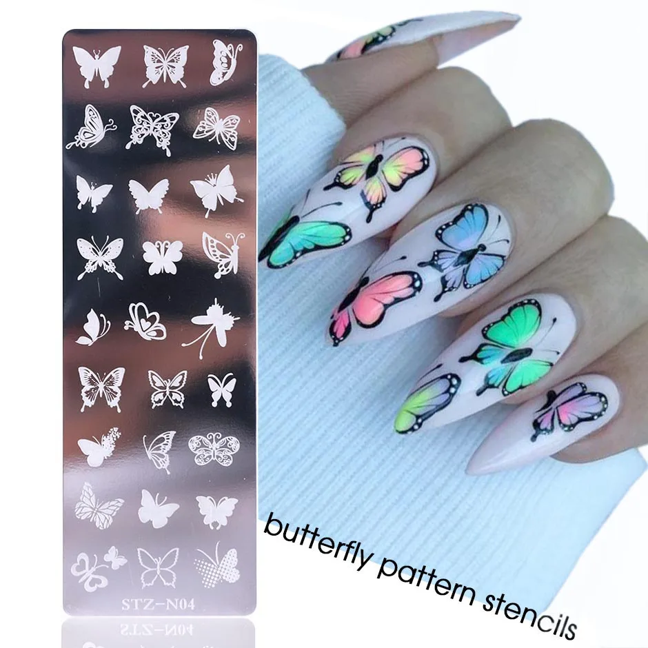 

2020 DIY Nail Beauty Design 12 Styles Stainless Metal Material Nail Art Stamp Polish Stamping Plates Nail Stamp Plate