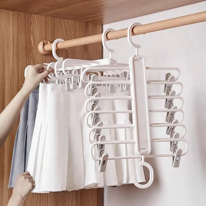 

Cheap Plastic rack hanger organizer magic wardrobe cloth space save hanger with clips