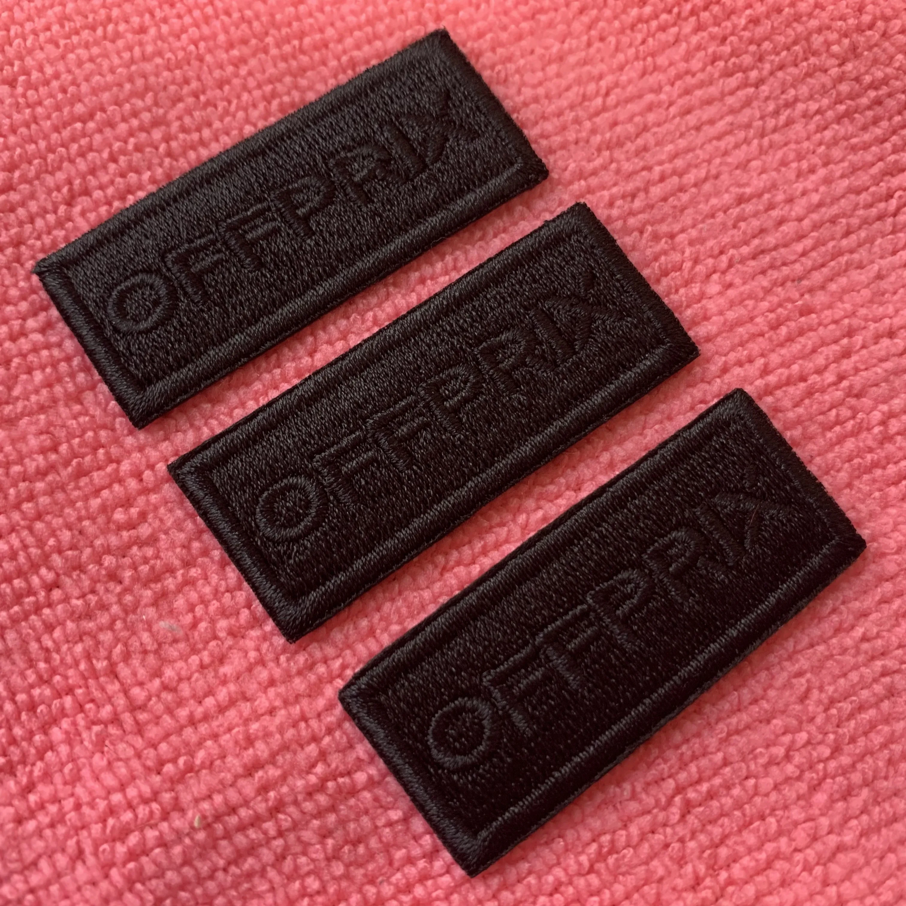 Newest Design 3D Embossed Iron on Embroidery PatchPromotional Embroidery Caps Badge
