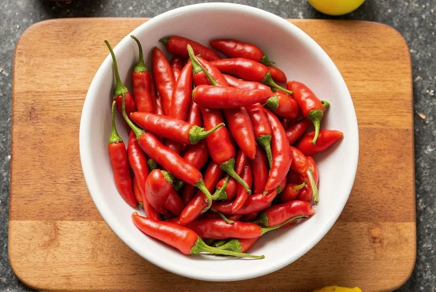 Dried ancho peppers hanging in a bundle
