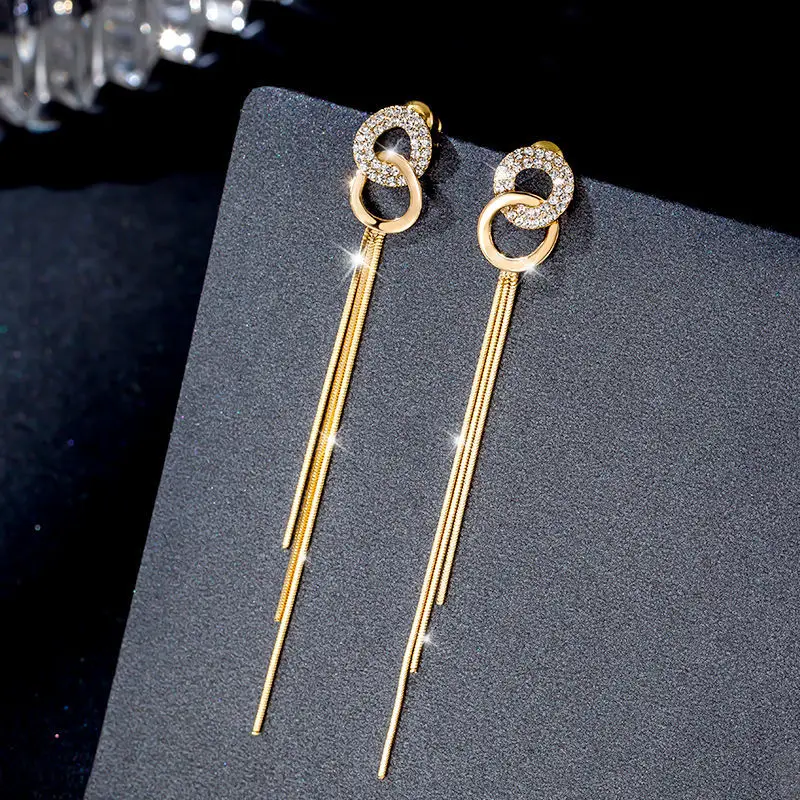 

Women's 2021 earrings fashion long jewelry personality temperament tassel earrings