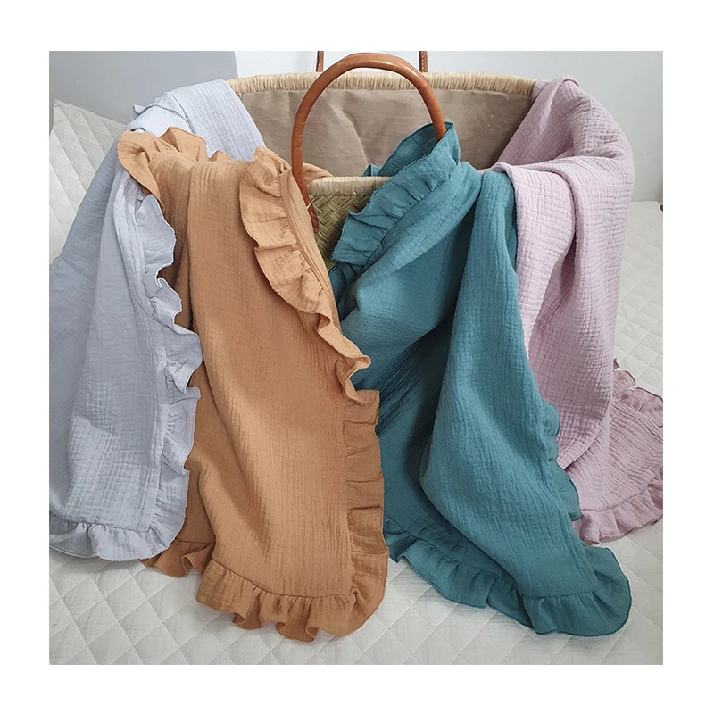 

Muslin Baby Sleeping Bag Cotton Ruffle Boutique Baby Blanket